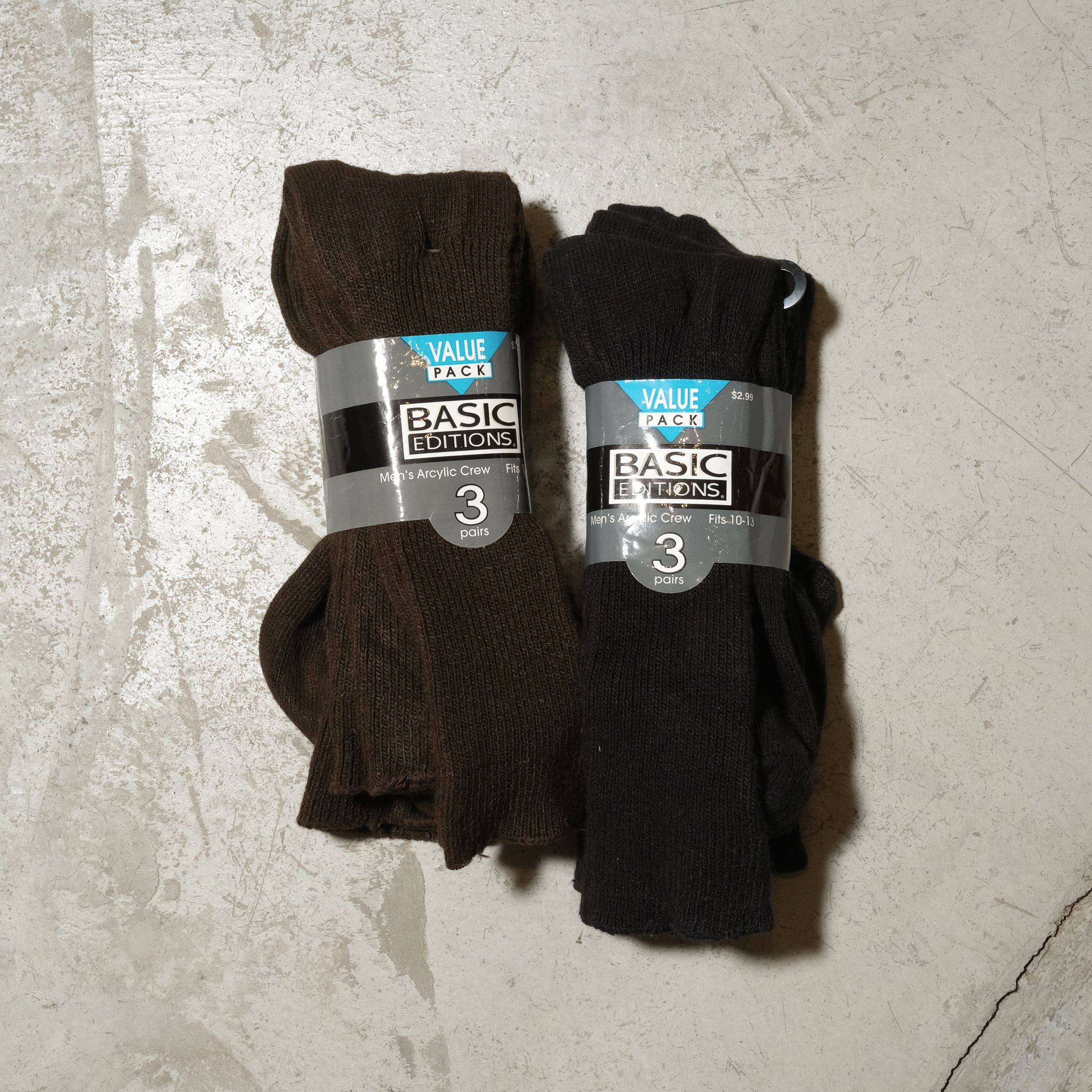 DEAD STOCK 90's Basic Editions 3 pairs socks made in USA