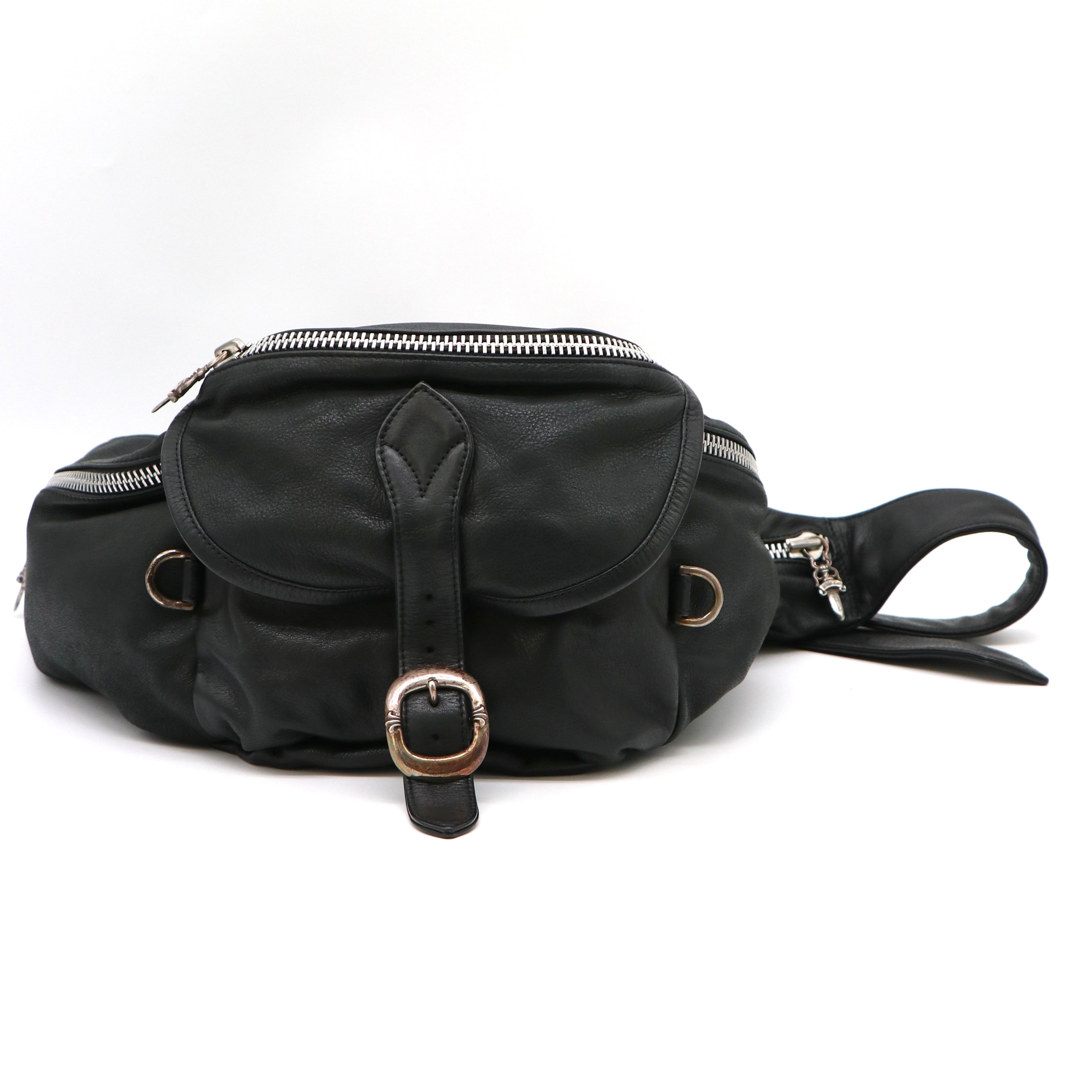 CHROME HEARTS クロムハーツ スナットパック ボディバッグ レザー ブラック