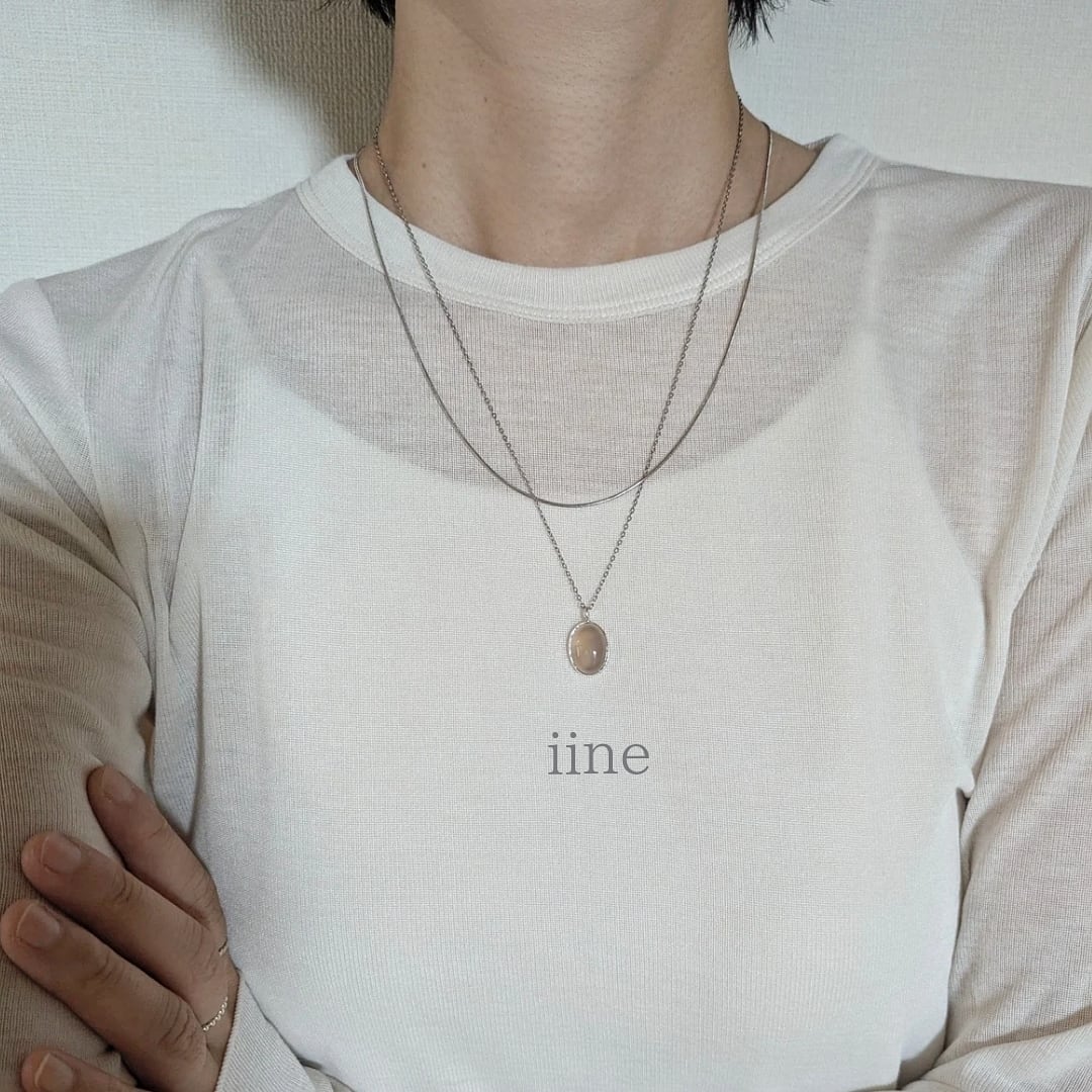 2点セット】重ね着けが楽しくなる*グレーオニキスのネックレス 2点セット】重ね着けが楽しくなる*グレーオニキスのネックレス