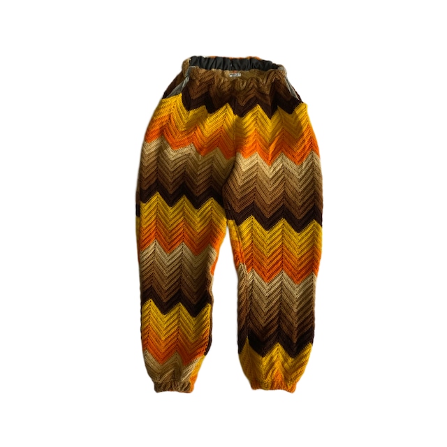 Rebuild crochet loose fit easy pants brown orange