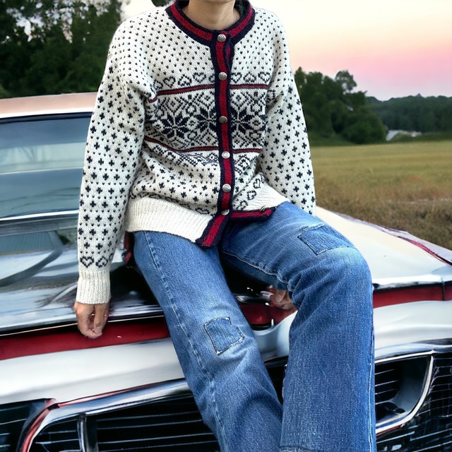 【 WOMEN'S】L.L.Bean  vintage Knit cardigan made in u.s.a