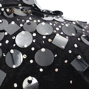 社交ダンス 衣装 ハセベ Hasebe シャツ ブラウス ベロア 装飾 ダンス パーティ ラテン 発表会 黒 おしゃれ 高級感 ジャズ ブラック系 ストレッチ ステージ エレガント メンズ コスチューム フォーマル