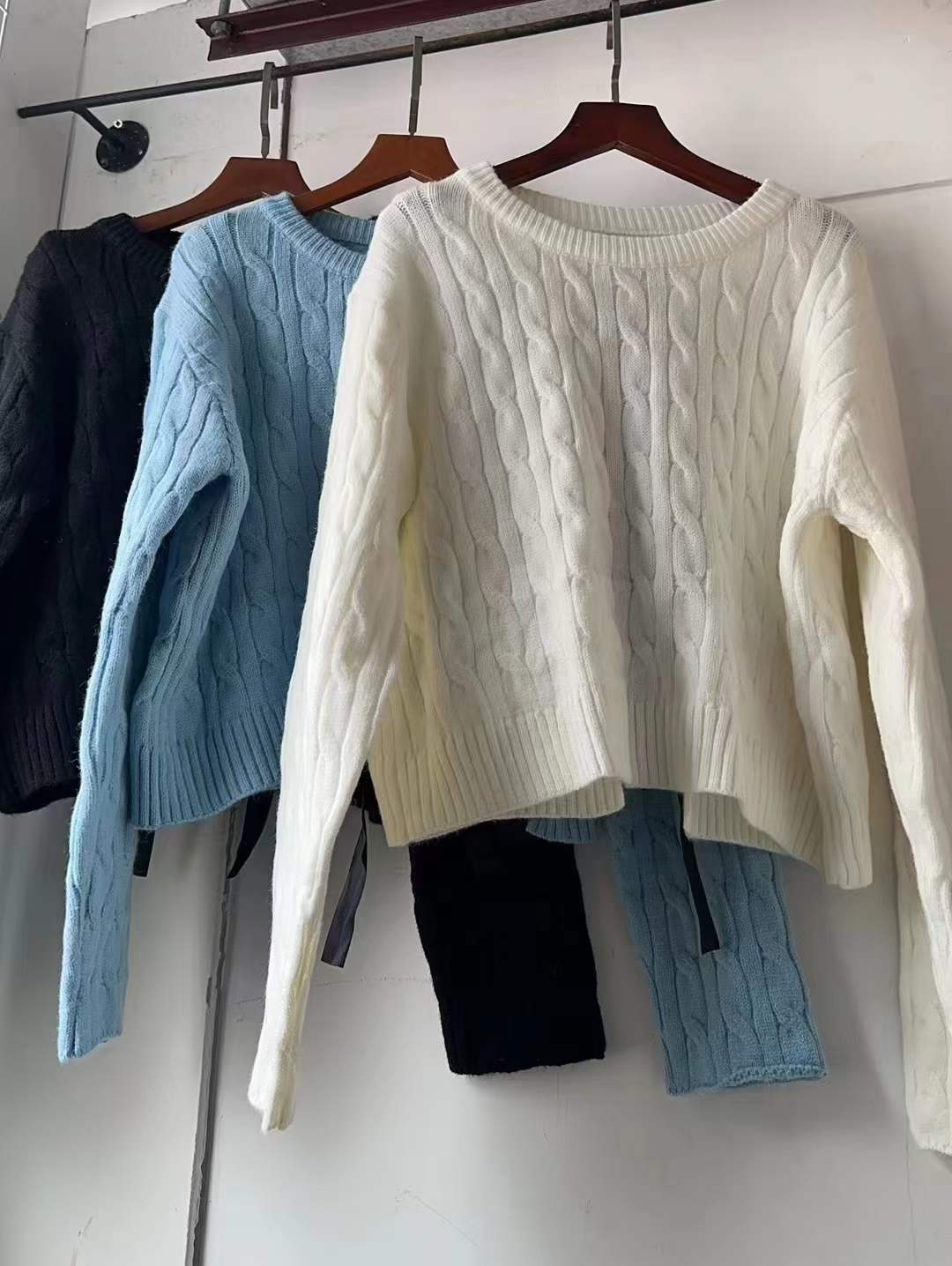 バッグリボンニットトップス　AJ1079-1183