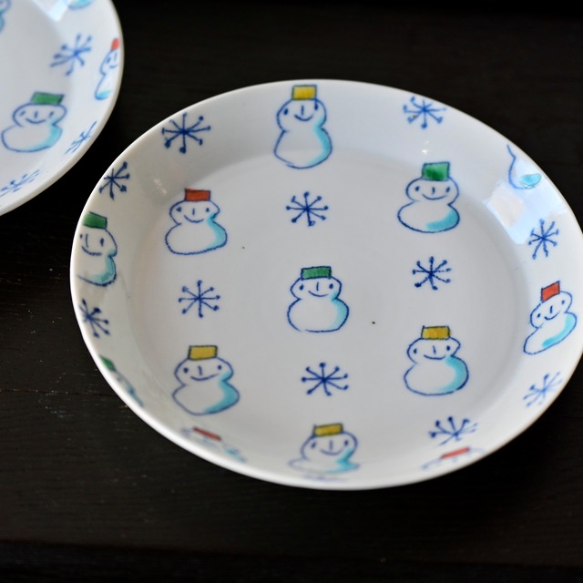 村田菜穂美 『雪だるま 20cmプレート』/ 2104130001529