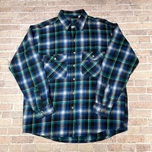 DAKOTA FLANNEL CHECK SHIRT BLUE L OLD