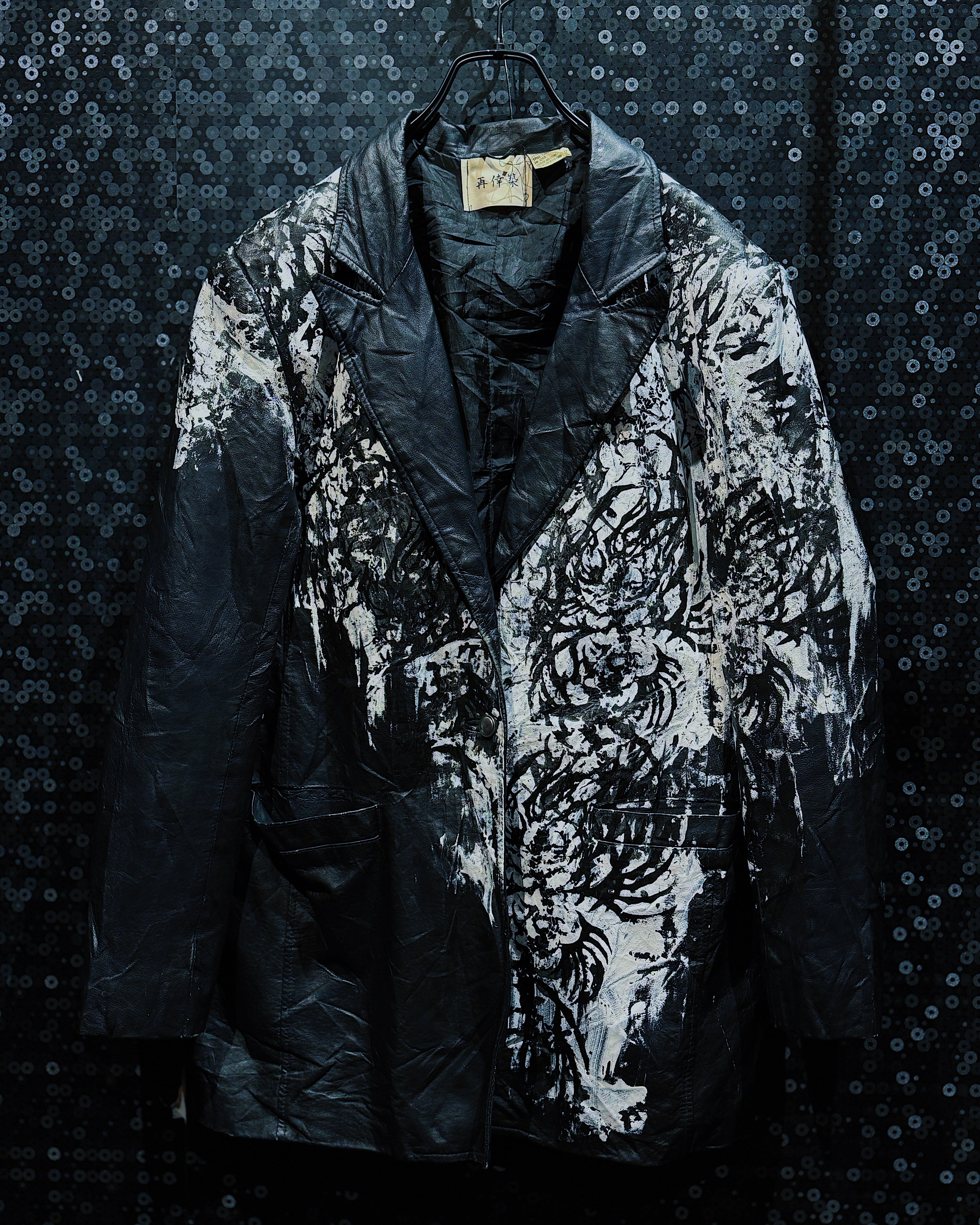 【ÆIEM】“再倖築”vintage Painted Leather Tailored Coat