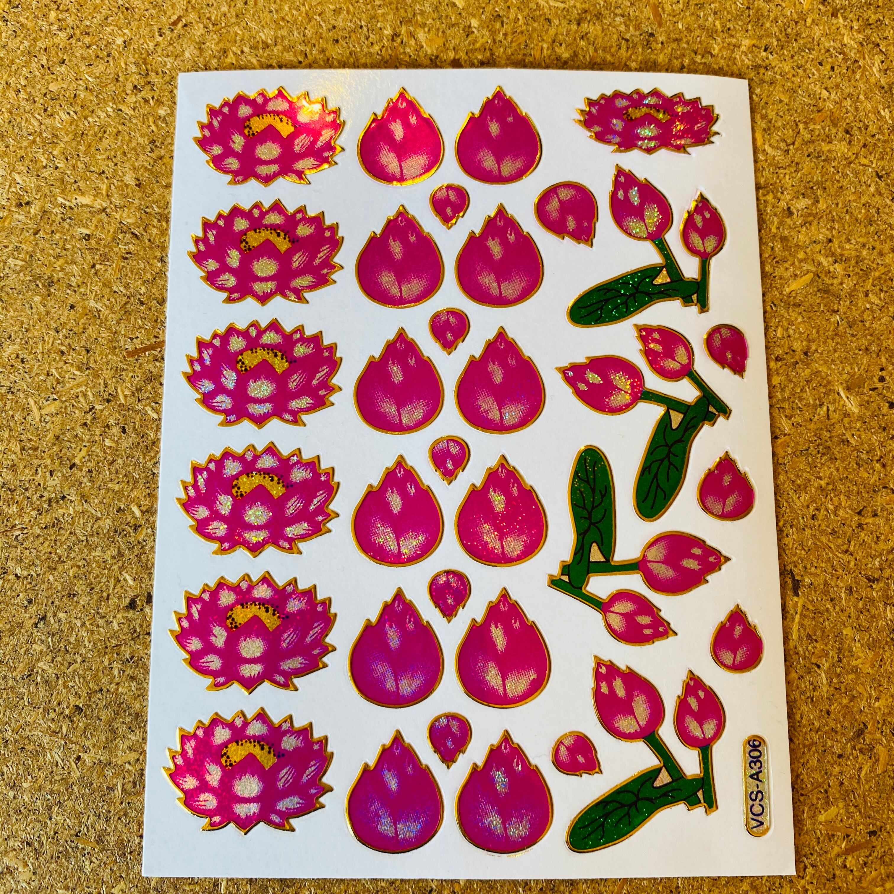 71 蓮の花 レトロキラキラシール VCS-A306 VCS01
