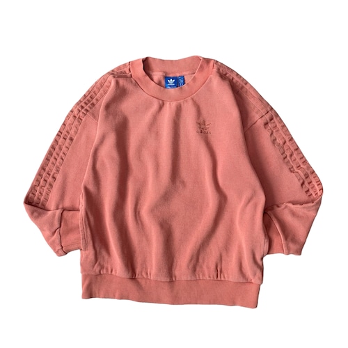 “00s adidas” salmon pink sweat shirt