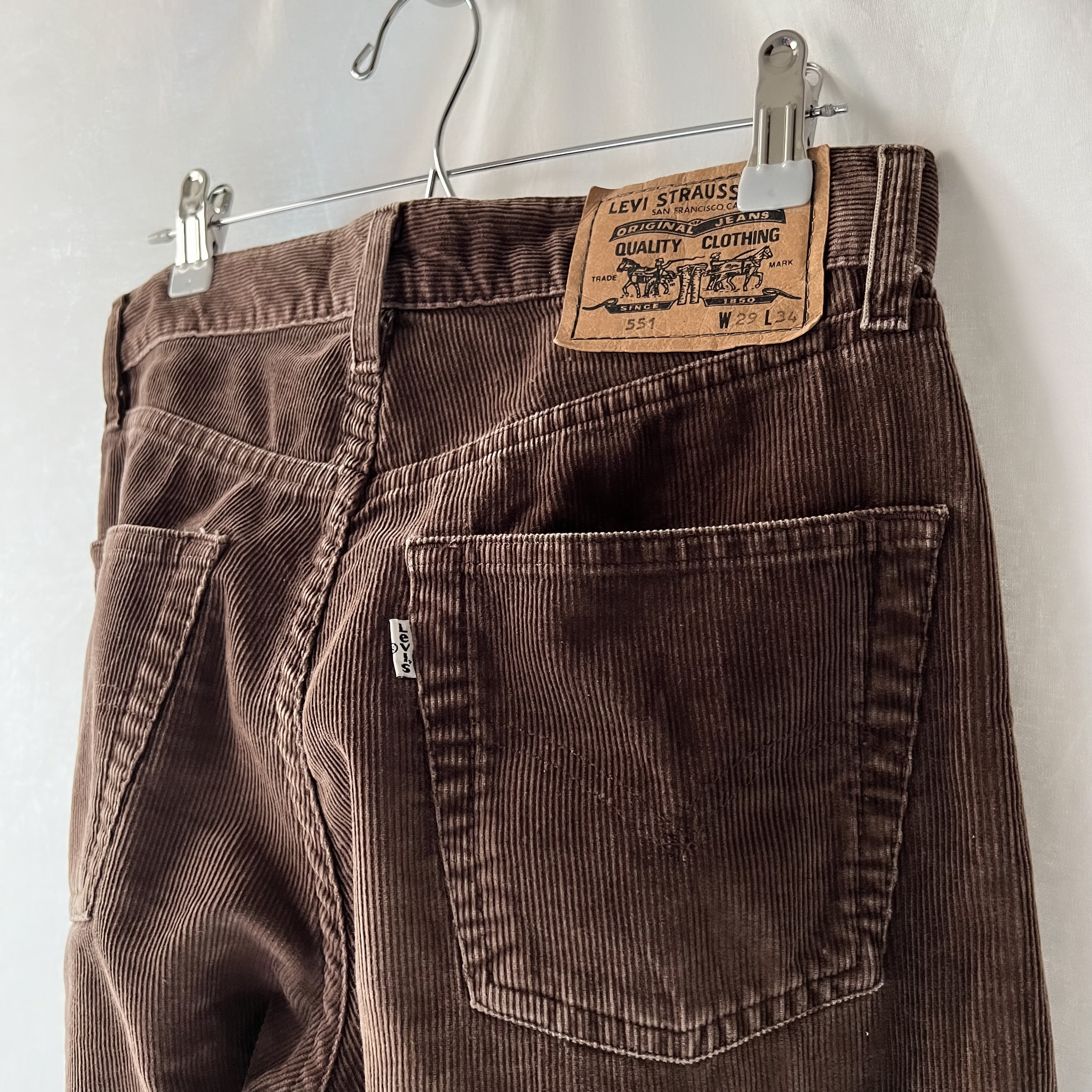 97年8月製造 levis 551 made in tunisia brown corduroy pants 90s 90