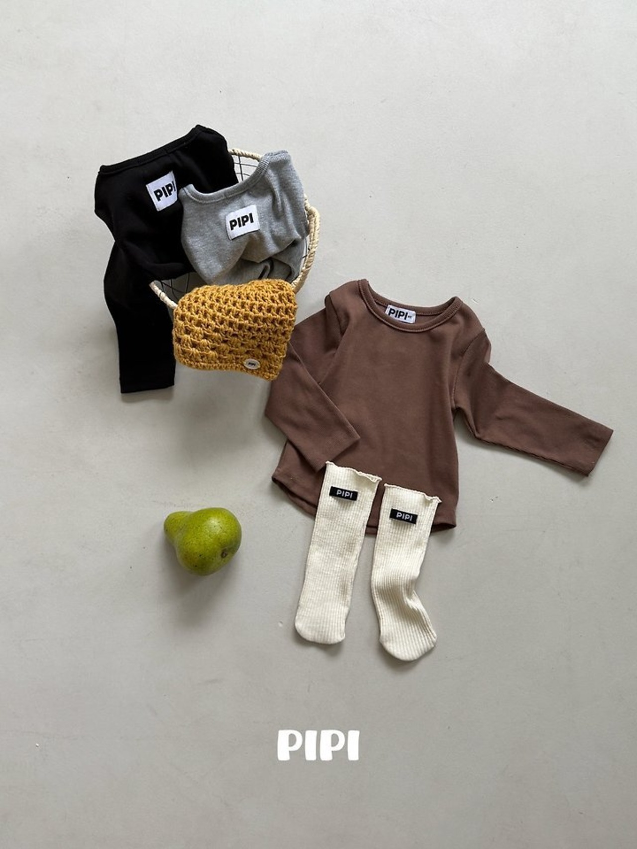 【取寄】PIPI リブTシャツ｜秋服｜韓国子供服｜26/AT