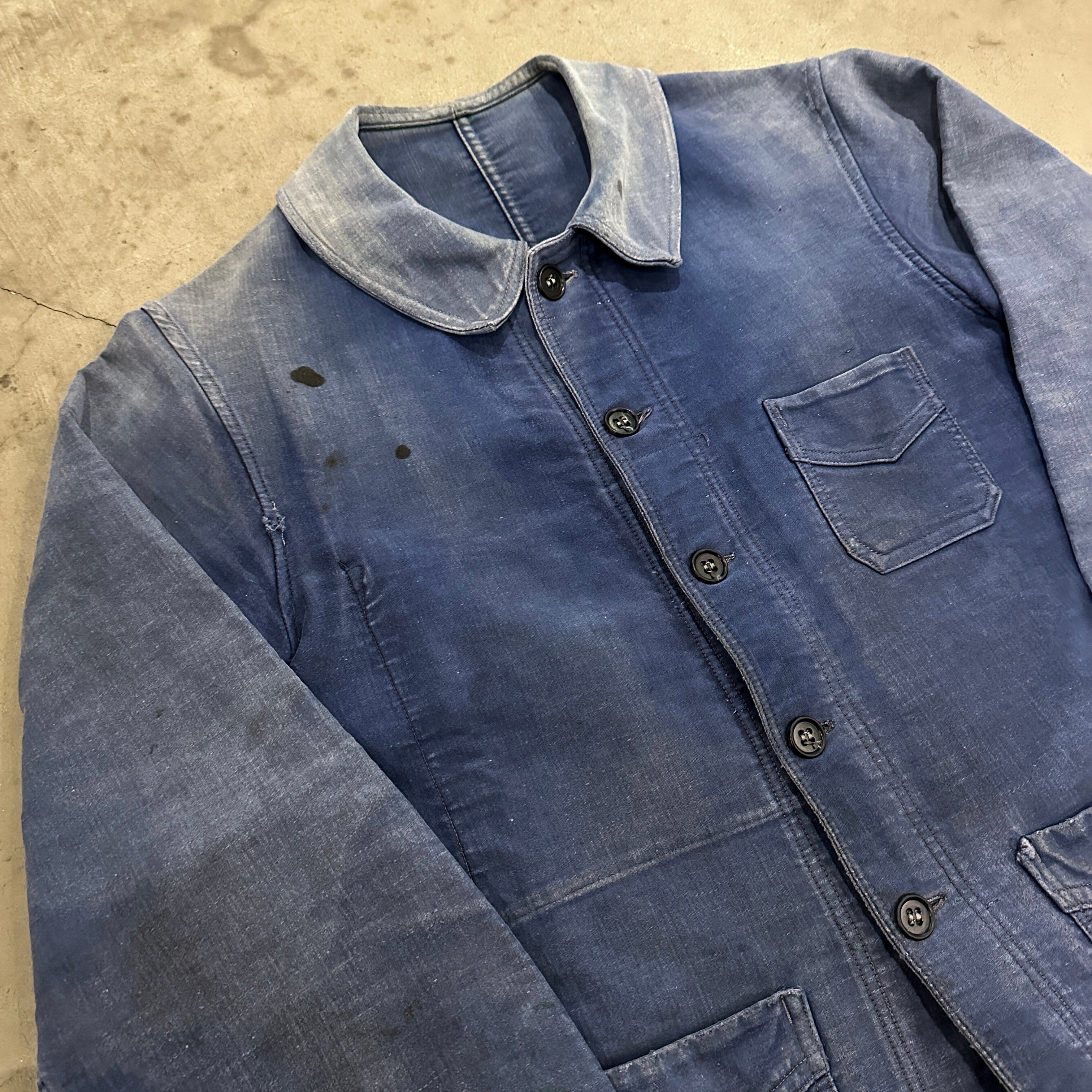 Vintage] 40's LE MONT ST MICHEL Blue Moleskin Jacket | regnbage