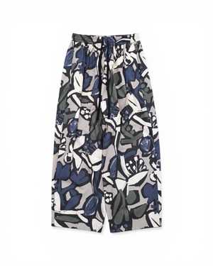 my beautiful landlet FLORAL PIGMENT PRINT WIDE EASY PANTS BEIGE