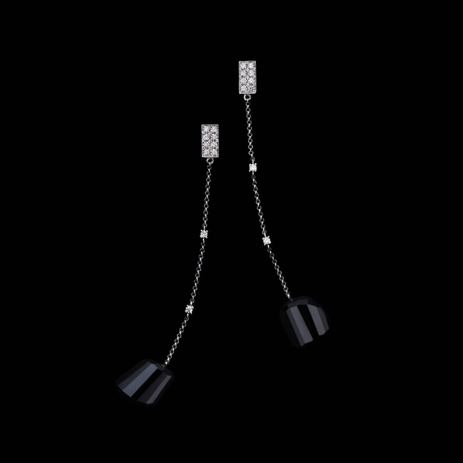 オニキスK18ピアス K18 オニキス スクエア ピアス
