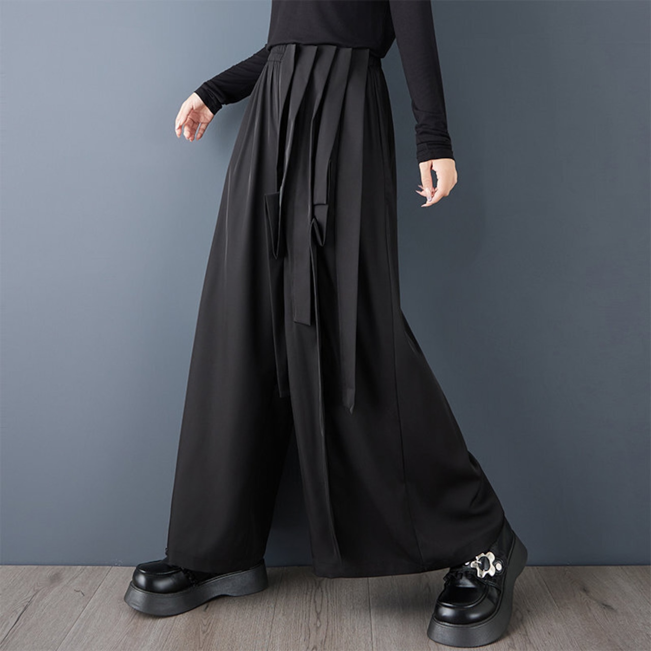 ラップ風 モード ワイド キュロット 00299