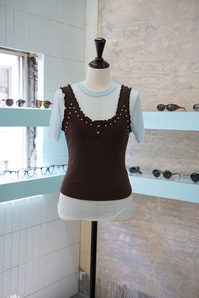 STUDS TANK TO SUKE SHORT SLEEVE CUT AND SEW