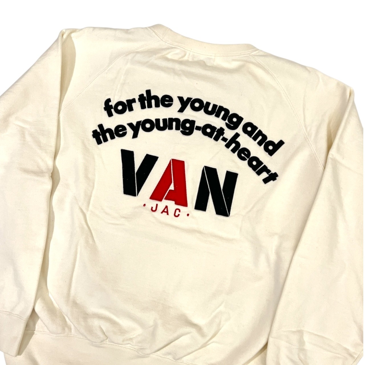 VAN JAC ヴァンヂャケット アーチロゴ 長袖トレーナー LL/アイボリー