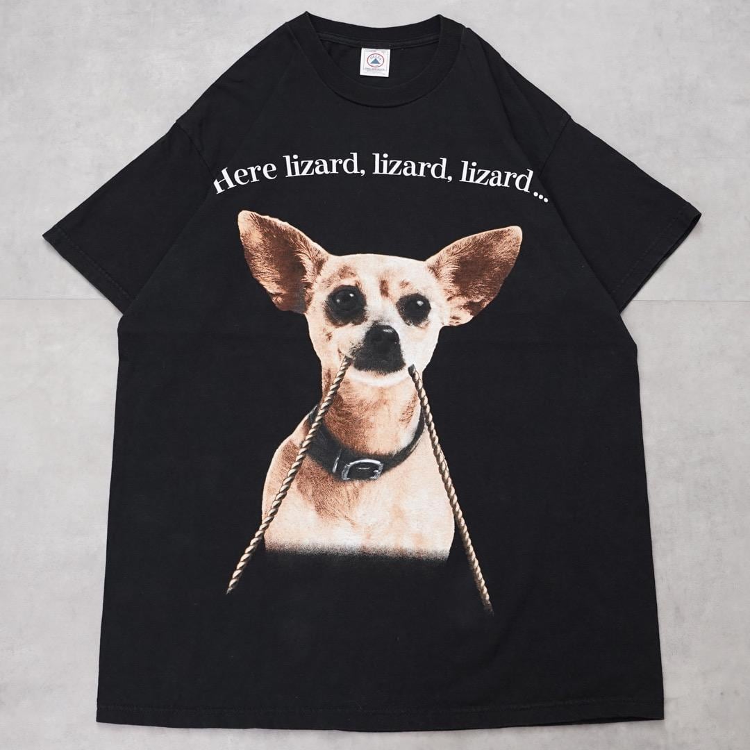 BJGE ネタTシャツ 古着 犬 タコベル チワワ 犬 パロディ タコス トイレ
