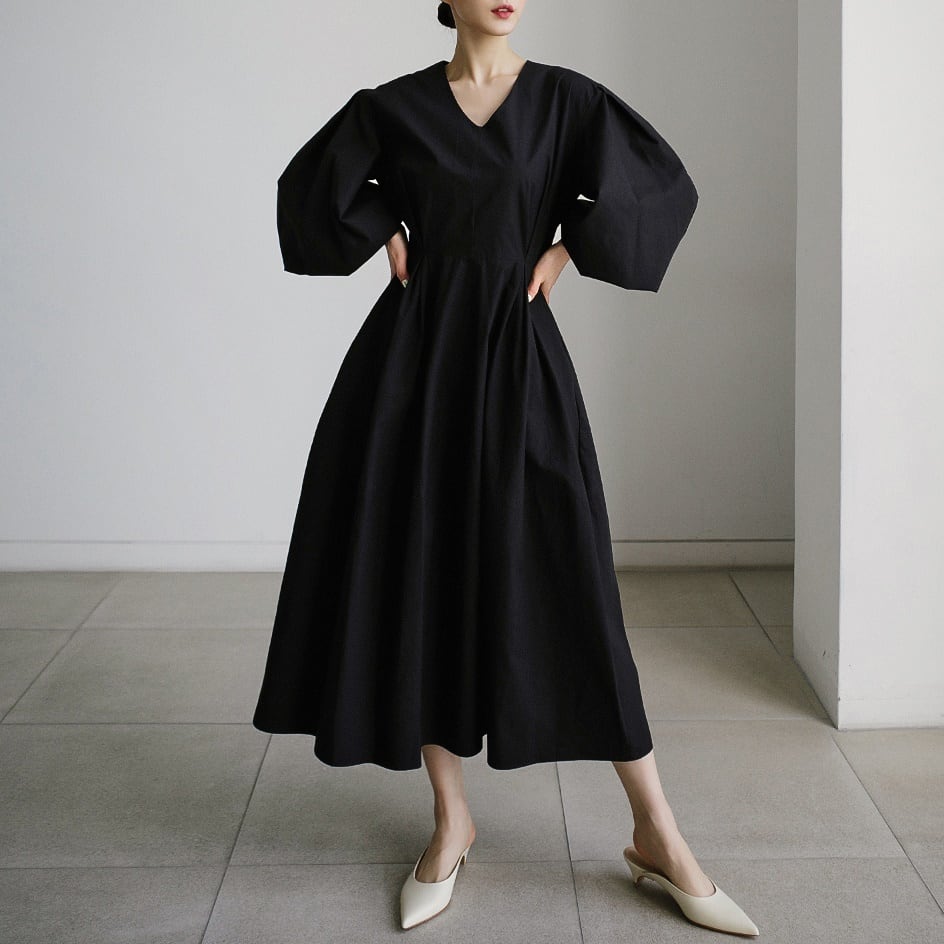 High-Waist Sleeve Dress A0832 | Lucy's Select
