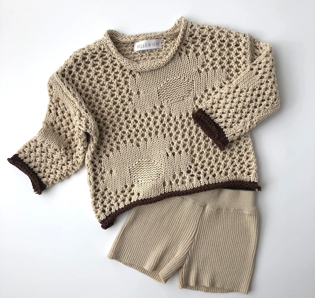 【即納】送料無料　BELLE & SUN Crochet Pullover / beige