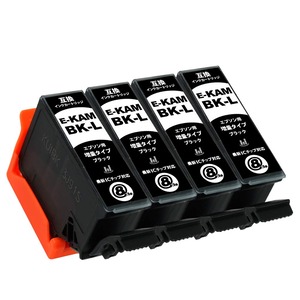 【人気】KAM-BK-L 増量 ブラック 4本セット エプソン用 目印：カメ 新互換インクカートリッジ 残量表示付き 最新型ICチップ付き WEB説明書 A.I.S製品