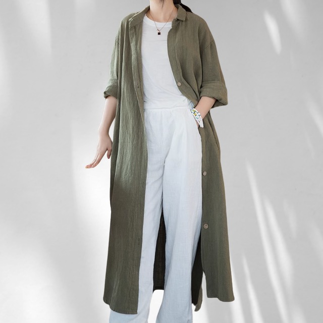 トレンチカジュアルロングコート（3color） A0354