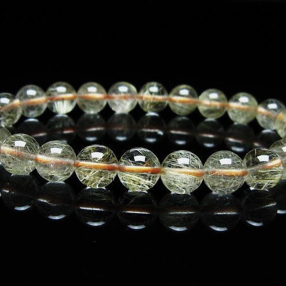 ルチルクォーツ ブレスレット 8mm タイチンルチル ブレスレット メール便可 [M便 1/10] 111-49228