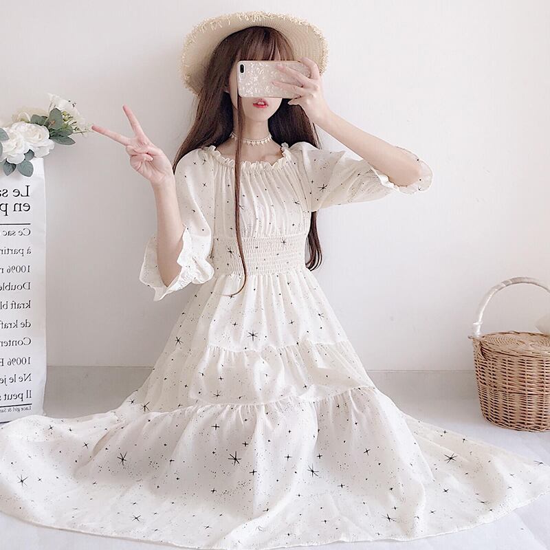 スカートサマードレス学生スモールフレッシュバージョンかわいいレディースドレスワンラインカラーストラップレスカレッジスタイルワイルド女性かわいい 萌量不足90477240262