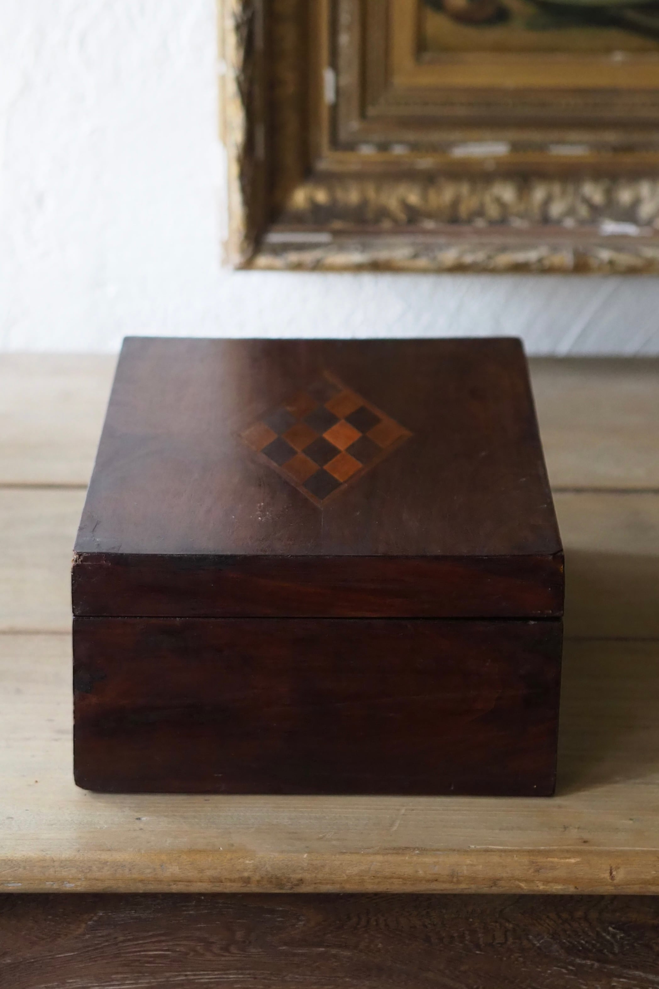 マホガニー製の仕舞い木箱-antique mahogany box | アンティーク