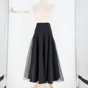 社交ダンス 衣装 スカート ブラック系 チャコット Chacott 黒 日本製 練習 レッスン 無地 シンプル チュール 上品 かわいい ダンス衣装 イベント ステージ パーティー ふんわり ボリューム オールブラック