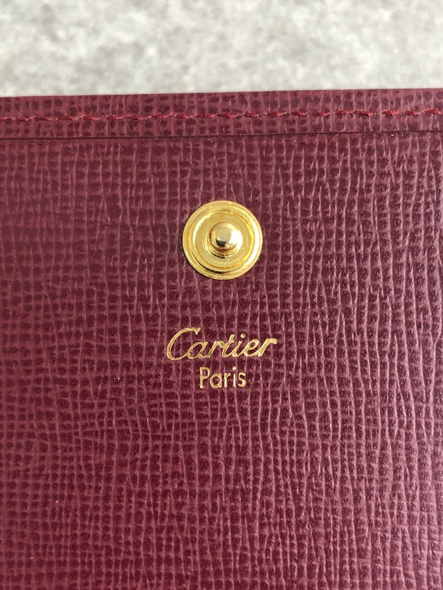 Cartier カルティエ マストライン 財布 ボルドー レザー コインケース vintage ヴィンテージ オールド 7pxaxi