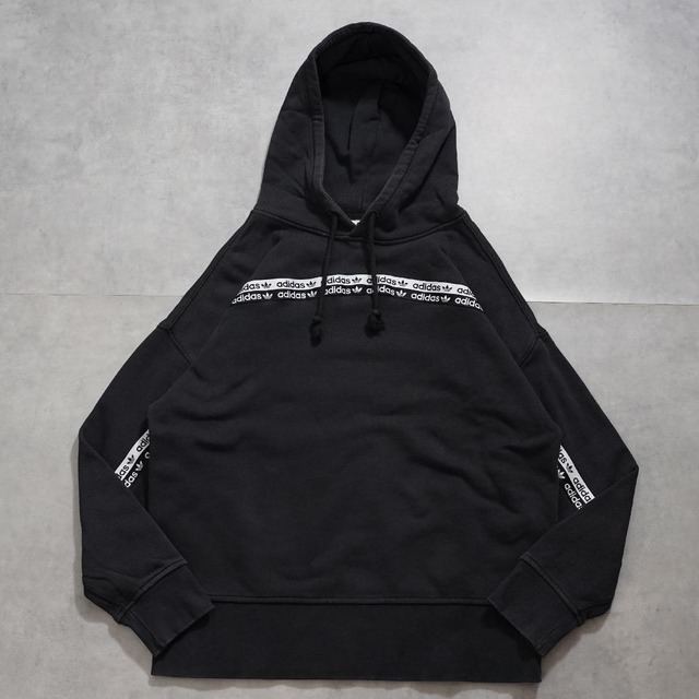 adidas アディダス パーカー 古着 トレフォイル M 黒 16403