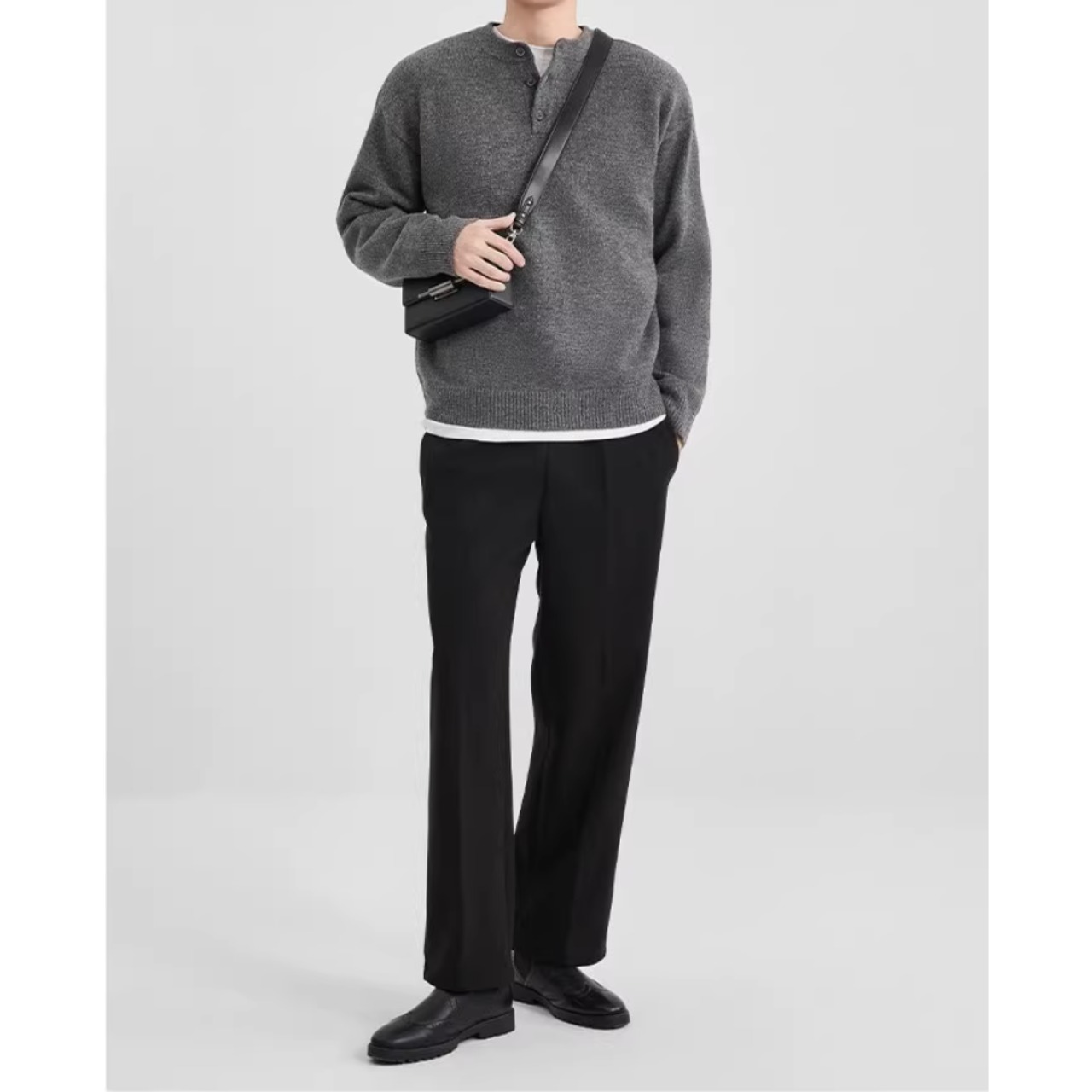 シャツカラー 長袖ニット af0396