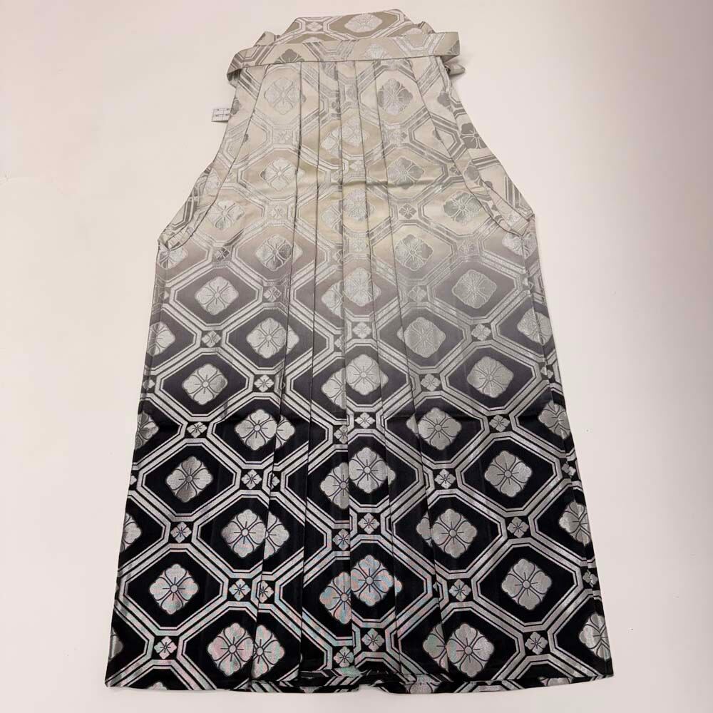 袴 行灯袴 男袴 2L size 紐下丈91cm 男性用袴 黒 白 銀 成人式袴 中古 5314