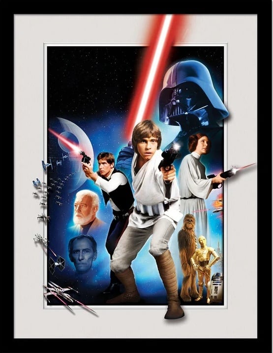 スターウオーズ EP4 木製フレーム付ポスター 43cmX33cm A NEW HOPE