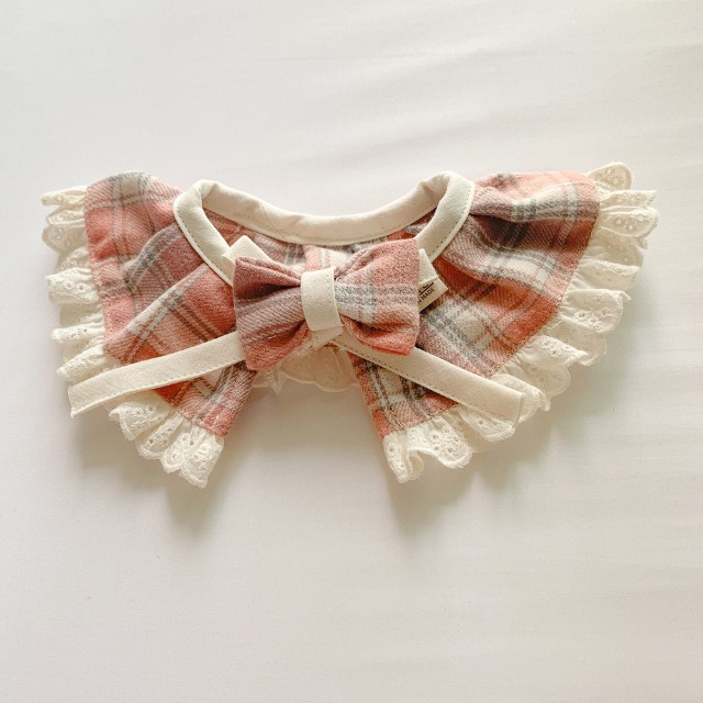 即納 リトルプリンセス起毛チェックケープ＆ヘアピン 2set / 2color【韓国ブランドDALDANG】