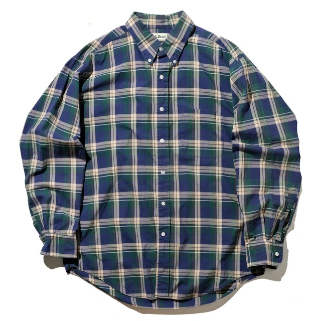80's L.L.Bean plaid BD shirt size like L
