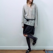 Airy V Neck Sheer Knit F0575
