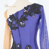 社交ダンス 衣装 ラテン ドレス ワンピース パープル系 ネイビー系 紺 紫 黒 セキネ SEKINE 日本製 レース デモ 競技 ダンス パーティ 発表会 競技用 ラテン用 デモンストレーション 発表会用上品 大人可愛い