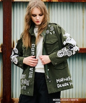 COOLA MADE パッチ&ペイントミリタリージャケット (KHAKI×WHITE) CQ-47052