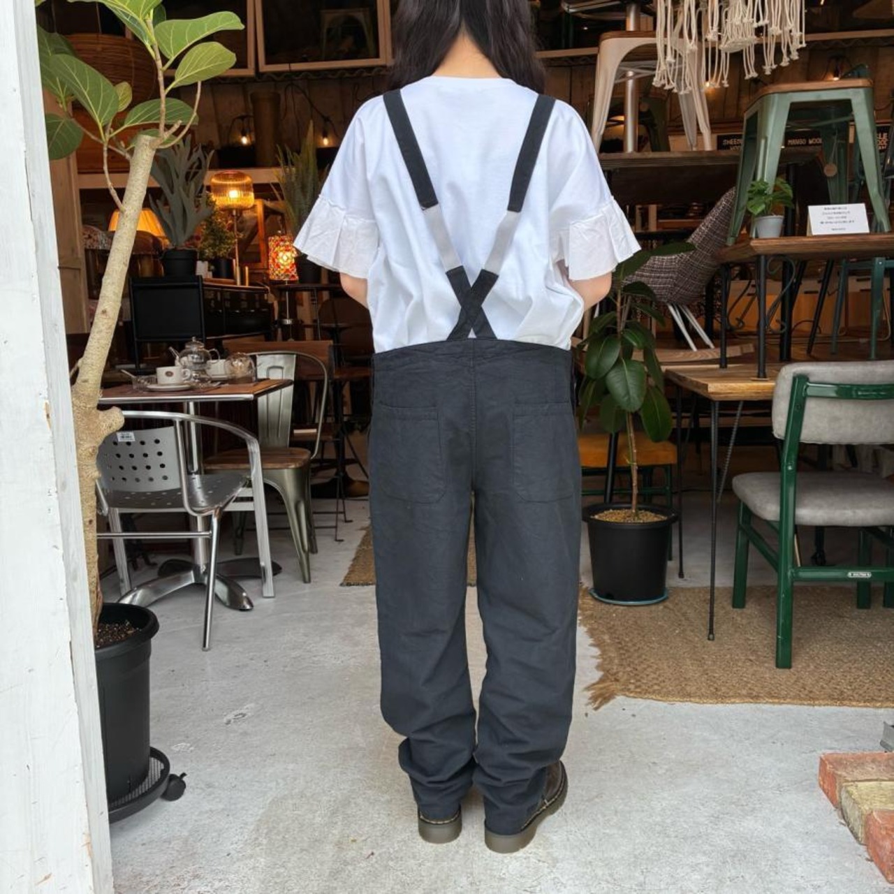 UNIVERSAL SEVEN　ユニヴァーサルセブン　 ロイヤルキーポンチラッフルスリーブワイドTシャツ　シロ×シロ　Tシャツ　ブラウス　UNIVERSAL TISSU　半袖