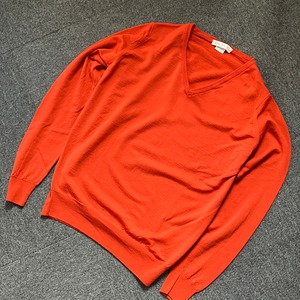 JOHN SMEDLEY WOOL V NECK KNIT《S》