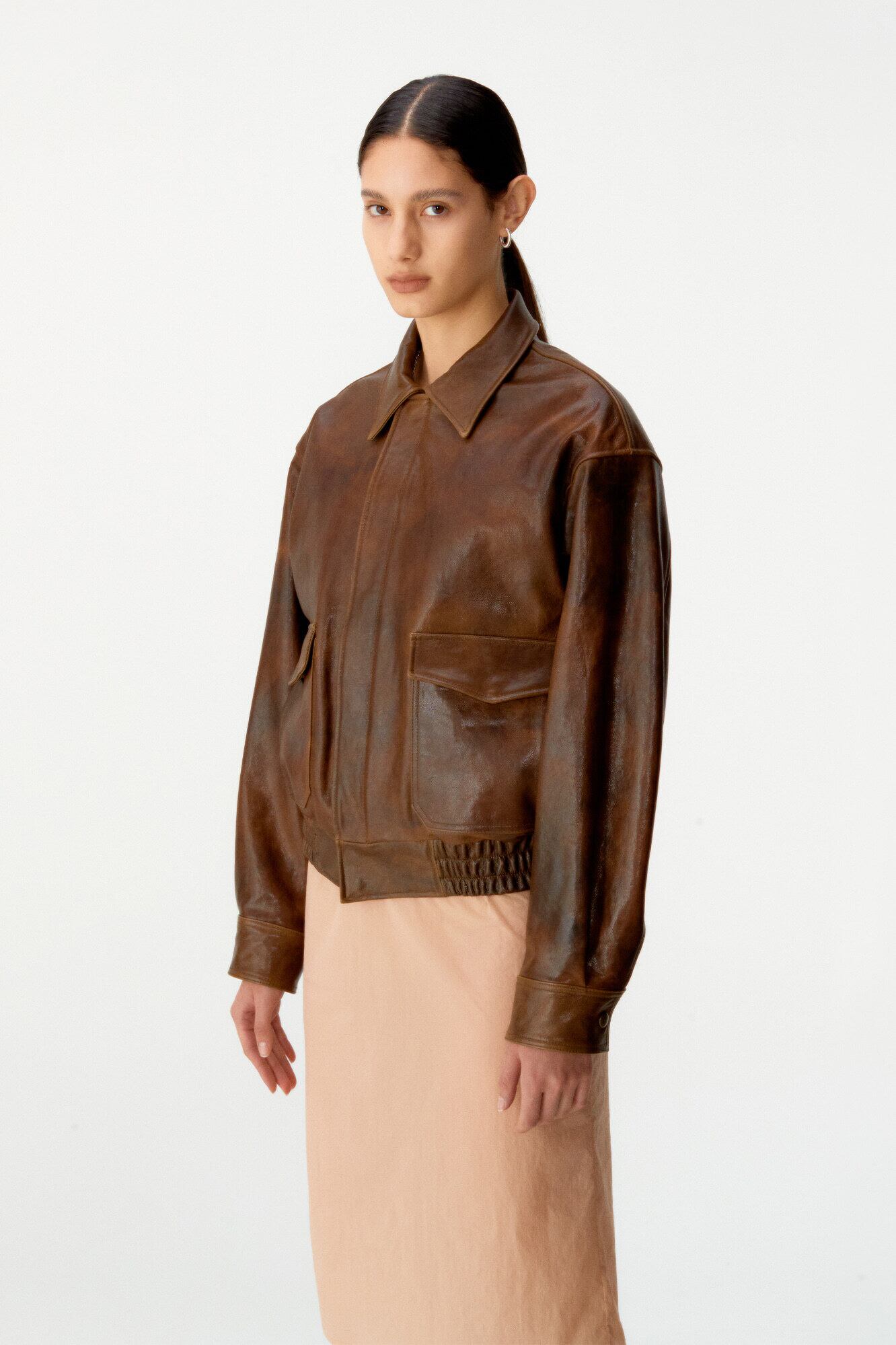 COOR WOMEN] Vintage Leather A-2 Jacket (Brown) 正規品 韓国ブランド