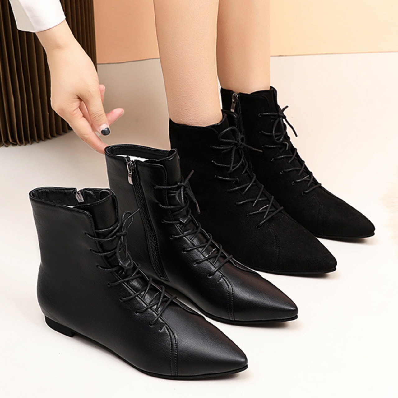 ダーク・ソーサリー　魔女のレースアップブーツ　M23671