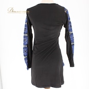 社交ダンス 衣装 スタンダード トップス レッスンウェア レディース 黒 青 ブルー系 ブラック系 レース 長袖 練習着 花柄 バイカラー シック おしゃれ 伸縮性 フォーマル プロフェッショナル カスタマイズ可能 舞台 衣装 上品 普段使い エレガント スタイリッシュ ダンスレッスン 講師向け コスチューム モダン ダンスウェア ブラウス デザイン トレーニング ウェア