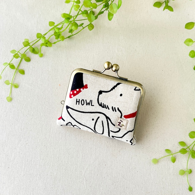 【お札を折らないミニがま口財布】ワンコ|12cm口金