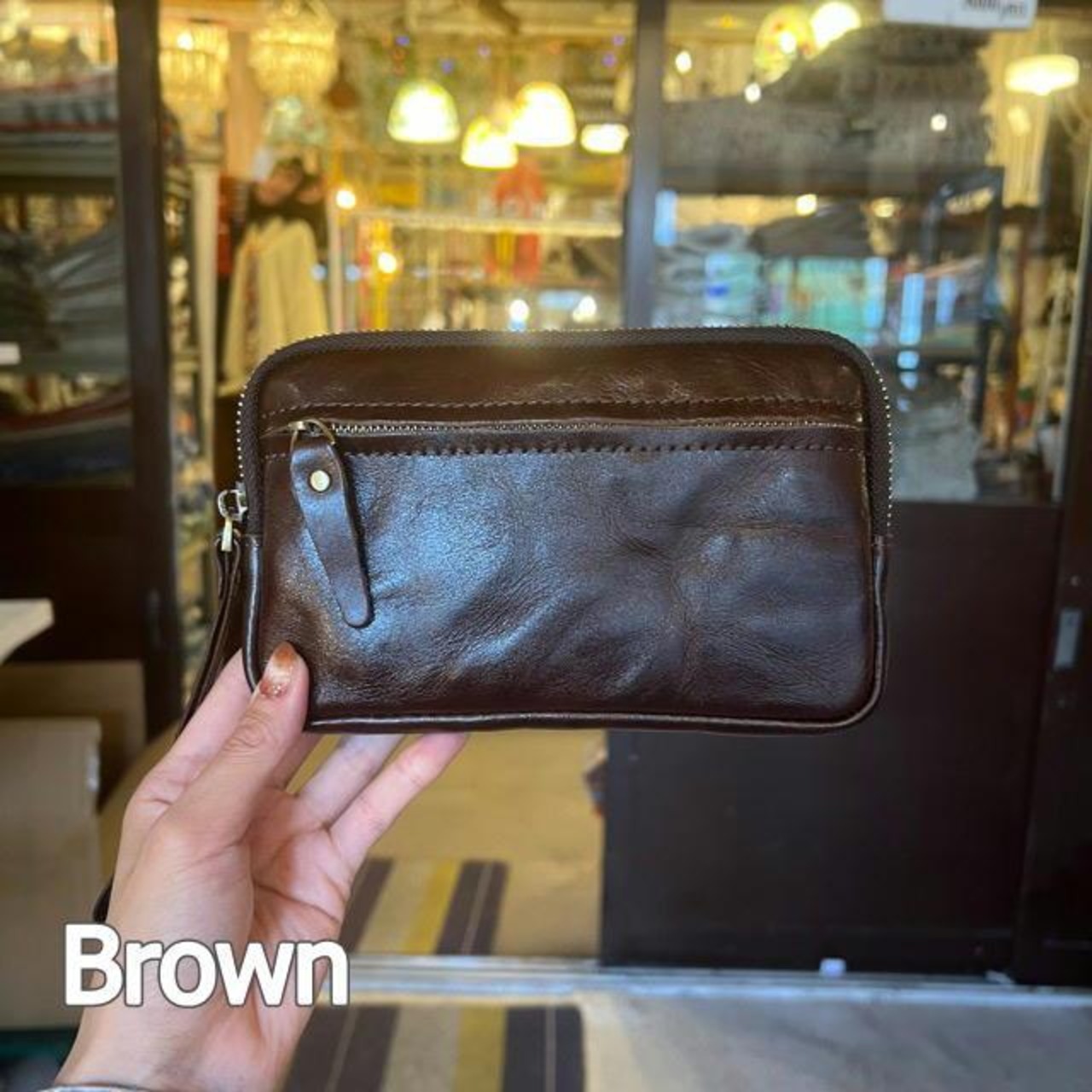 TOPANGA Accessory　Leather pouch with pockets 2Color　ポケット付きレザーポーチ　ブラック　ブラウン　ポーチ　ウォレット　ギフト　プレゼント