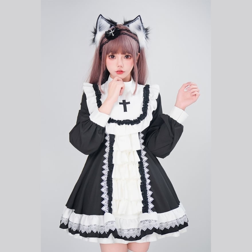 ゴスロリ通販 With U 眼帯 十字架 レース コスプレ ダークファッション