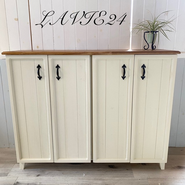 キッチンカウンター D 食器棚 収納ボックス 本棚  キャビネット シューズボックス フレンチシャビー 北欧風