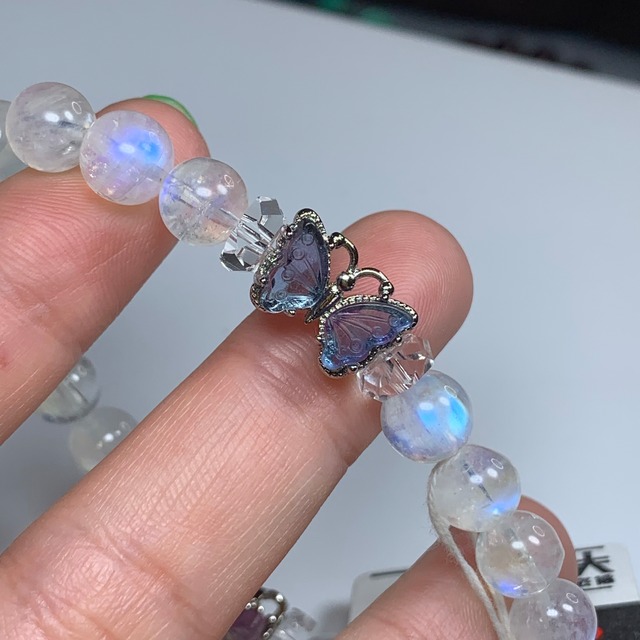 ~Butterfly~ホワイトラブラドライト×フローライトデザインブレスレット