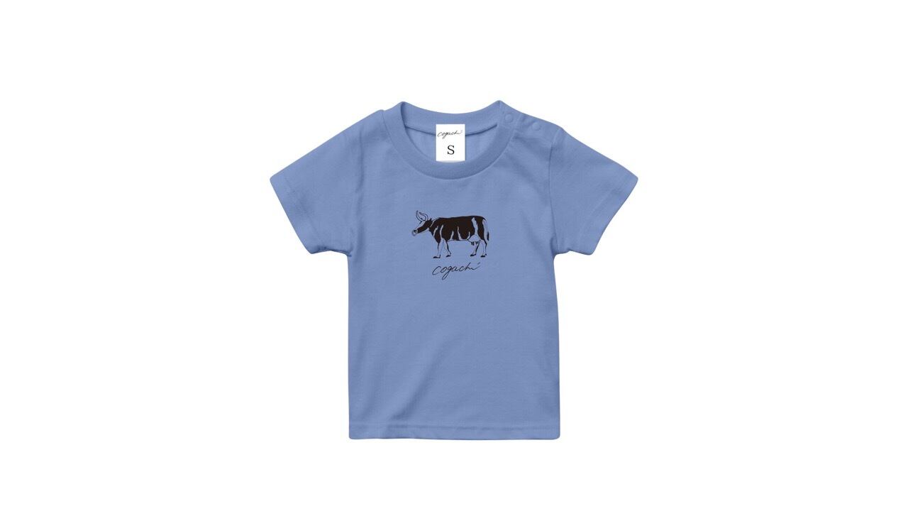 coguchi cow kids Tshirt (BL) 90cm